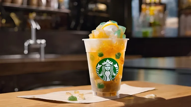 A chilled Starbucks iced tea combined with lemonade, presented in a clear glass filled with ice and adorned with a lemon slice.