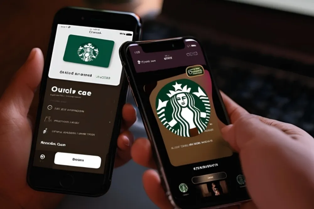 Starbucks app displayed on an iPhone, showcasing how to add a partner card for easy rewards access.