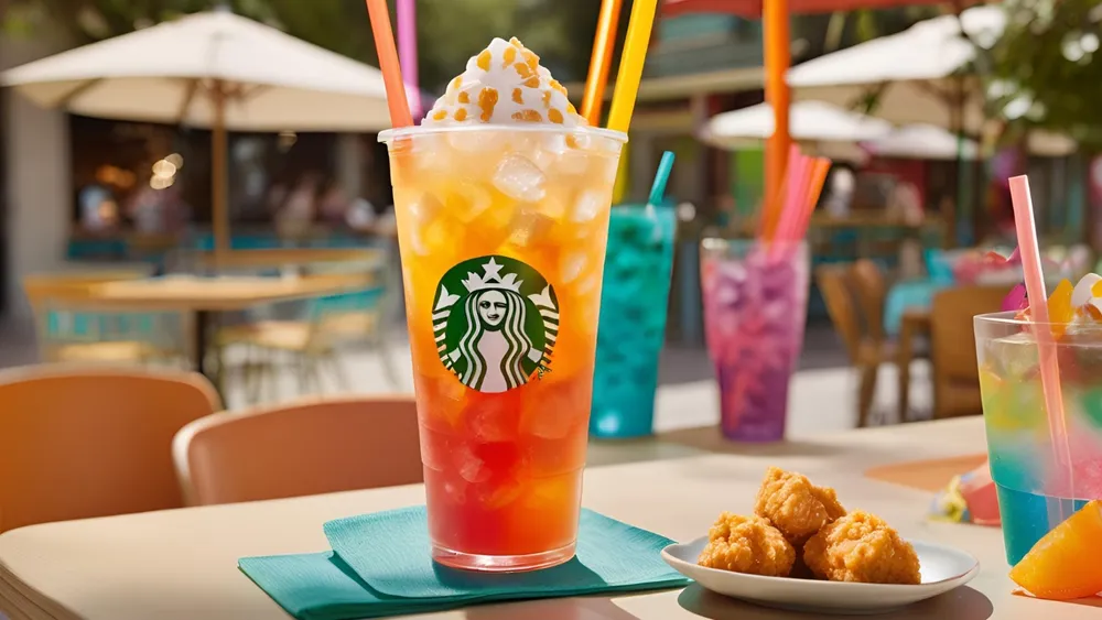 Starbucks introduces a refreshing new summer drink, highlighted in a colorful promotional image inviting customers to try it.