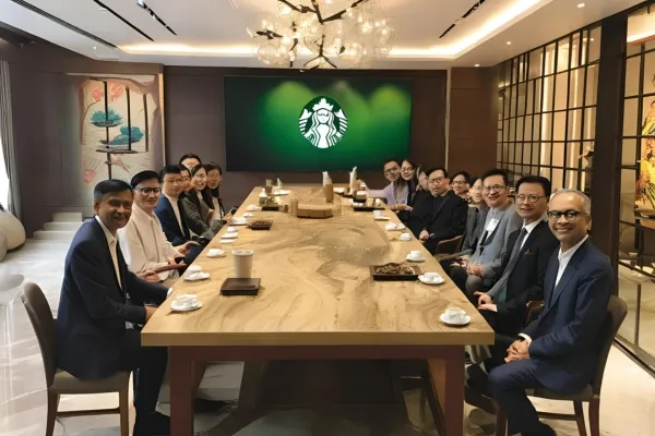 Starbucks announces a new store opening in Hong Kong, with CEO Laxman Narasimhan visiting China to meet partners